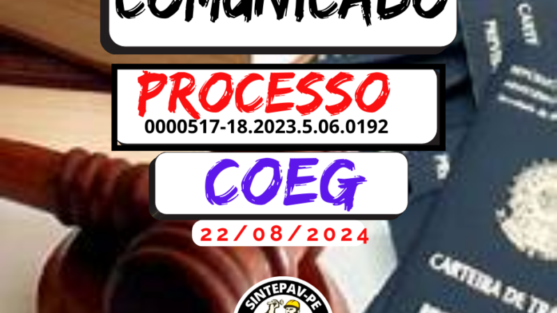 Mais informações….Comunicado – COEG