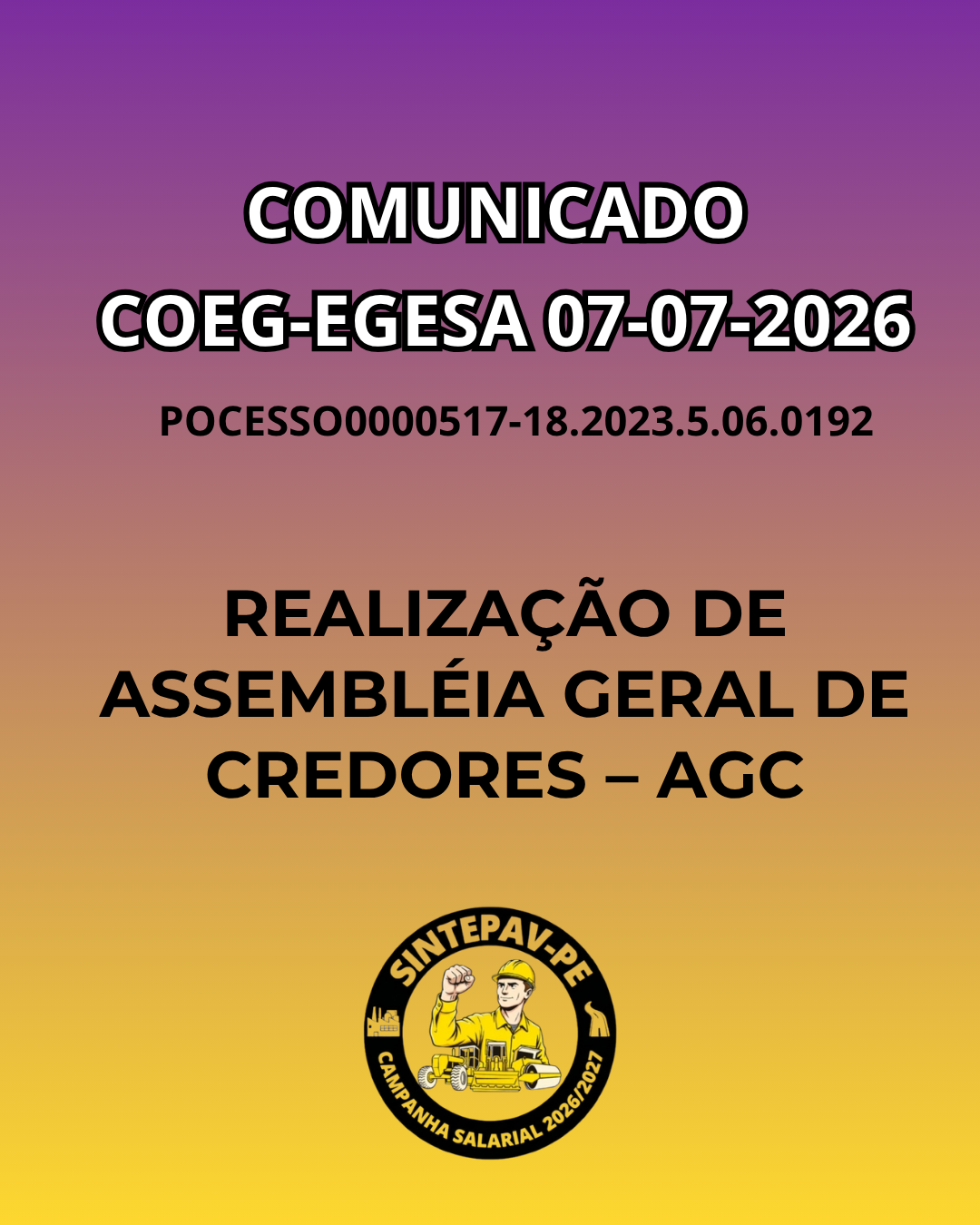 COMUNICADO COEG-EGESA 07-07-2026